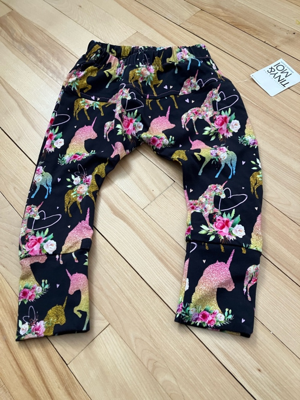 2 For 20 Kids Black Unicorn Print Adjustable Pants - Made in Quebec